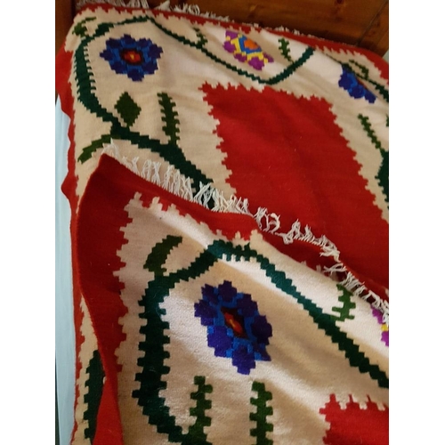 229 - Traditional Folk Art Woolen Multifunctional Carpet / Wall Hanging / Bed Cover, (Approx. 120 x 195cm)