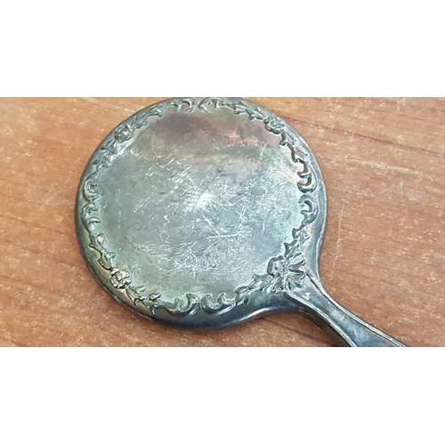 36 - Vintage Miniature Silver Plated (Doll Sized) Hand Mirror with Matching Comb, Circa 1950's