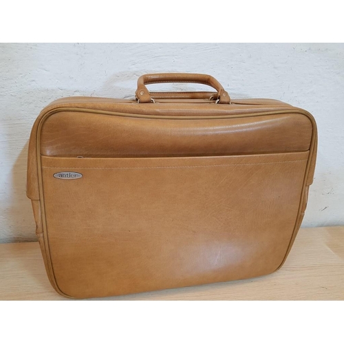 453 - Retro 1970's 'Antler' Faux Leather Suitcase in Mustard Colour (Approx. 54 x 38 x 15cm)