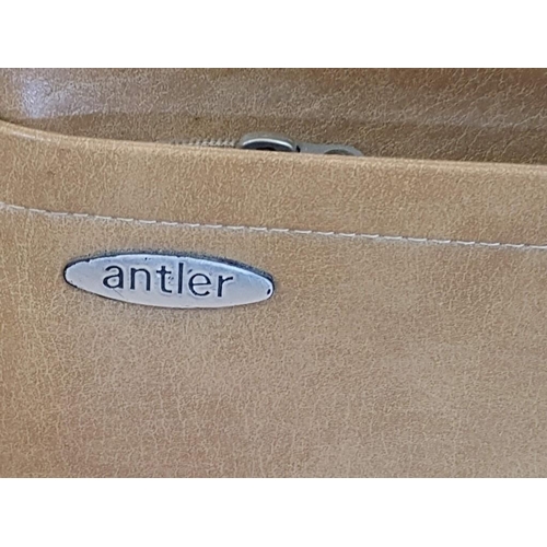 453 - Retro 1970's 'Antler' Faux Leather Suitcase in Mustard Colour (Approx. 54 x 38 x 15cm)