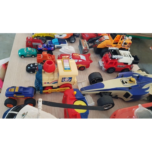 59 - Collection of Assorted Toy Cars, Helicopter, Racing Cars, Airplane, Train, etc