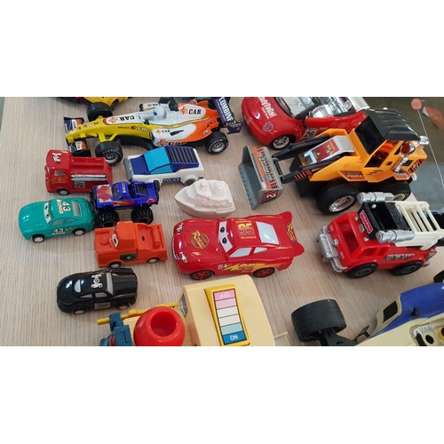 59 - Collection of Assorted Toy Cars, Helicopter, Racing Cars, Airplane, Train, etc