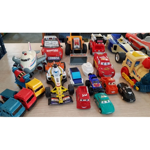 59 - Collection of Assorted Toy Cars, Helicopter, Racing Cars, Airplane, Train, etc