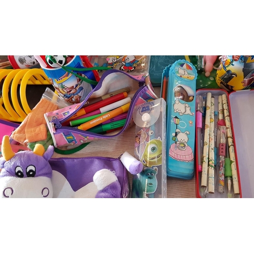 62 - Large Collection of Children's Stationary; Pencil Cases, Folders, Pens, Erasers, Rulers, Mugs, Organ... 