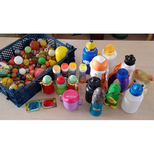 71 - Large Collection of Assorted Balls, Drinking Bottles, etc