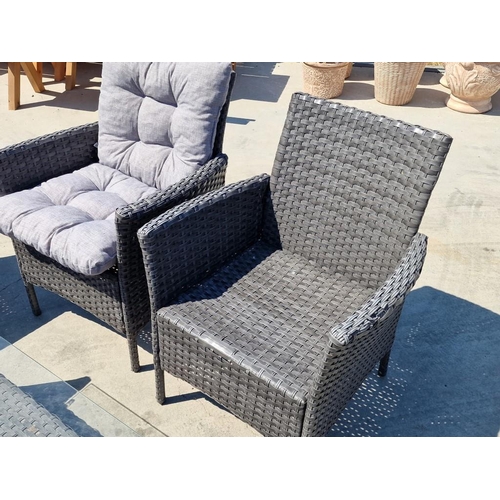 99 - 'Brava' Ratan Garden / Patio Set of 2 Seat Sofa, Pair of Arm Chairs with Additional Seat Cushions an... 