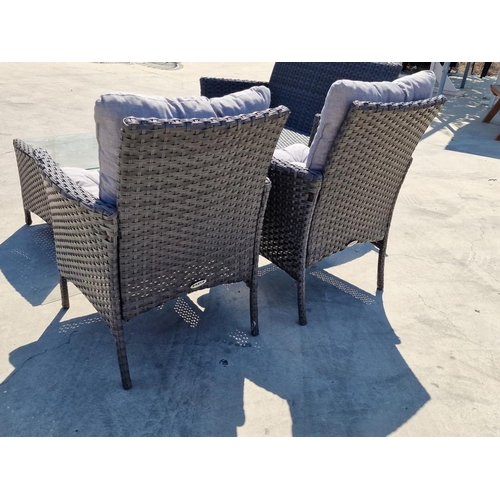 99 - 'Brava' Ratan Garden / Patio Set of 2 Seat Sofa, Pair of Arm Chairs with Additional Seat Cushions an... 