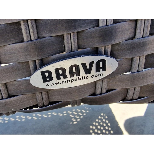 99 - 'Brava' Ratan Garden / Patio Set of 2 Seat Sofa, Pair of Arm Chairs with Additional Seat Cushions an... 