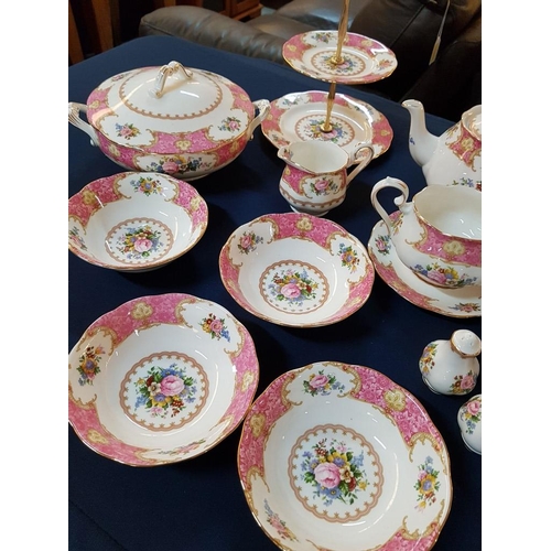 139 - Stunning Large Collection of Royal Albert 'Lady Carlyle' English Bone China, Circa 1944; Including S... 