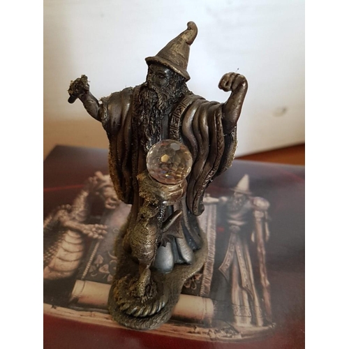 155 - Collection of 'The Tudor Mint' Myth and Magic Sculptures & Figurines; The Fire Wizard #3040, Crystal... 