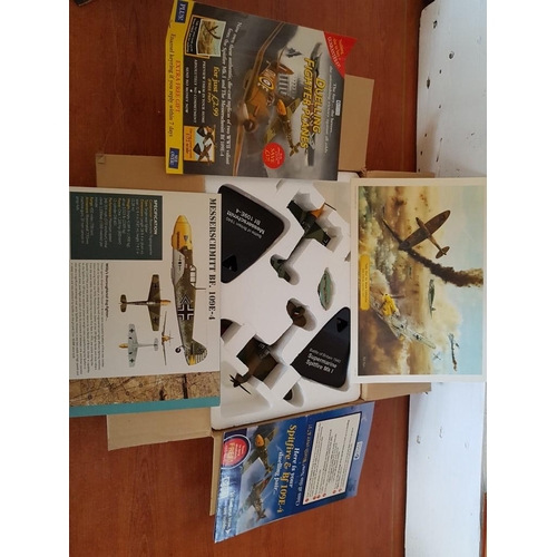 161 - 5 x 'Atlas Editions' Battle Airplanes in Original Boxes; Heinkel HE111, Messerschmitt Bf109E-4, Supe... 