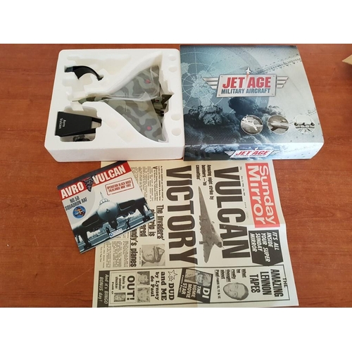 162 - 3 x Atlas Editions Model Battle Airplanes; Avro Vulcan, Supermarine Spitfire MK1 and Messerschmitt B... 