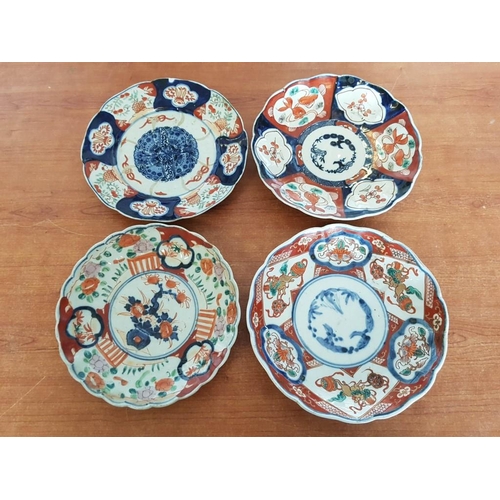 171 - Antique Japanese Imari Porcelain; Decorative Hand Painted  Plates, Circa 19th C, (Approx. Ø: 21-22cm... 