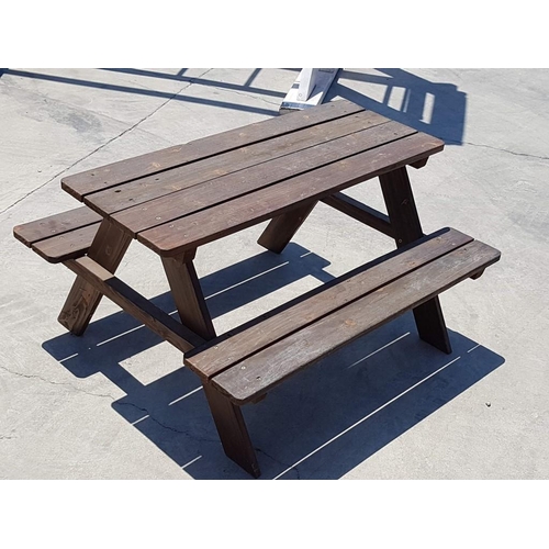 174 - Wooden Children's Picnic Bench; Table with 2 Bench Seats Attached, Made by Local Carpenter, (Approx.... 