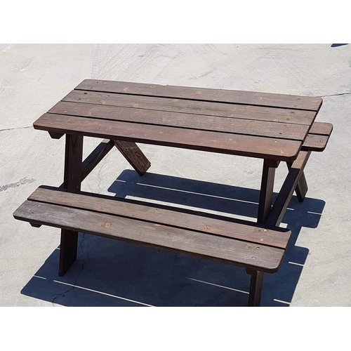 174 - Wooden Children's Picnic Bench; Table with 2 Bench Seats Attached, Made by Local Carpenter, (Approx.... 