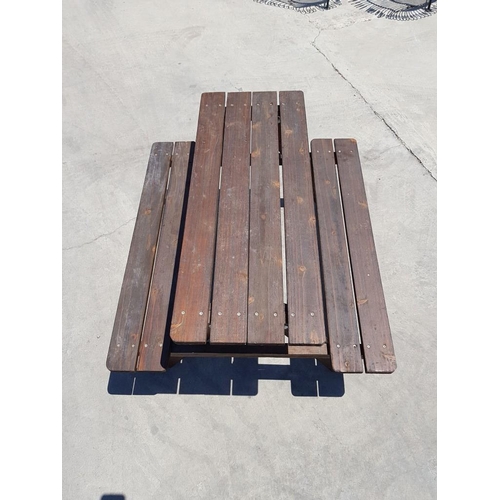 174 - Wooden Children's Picnic Bench; Table with 2 Bench Seats Attached, Made by Local Carpenter, (Approx.... 