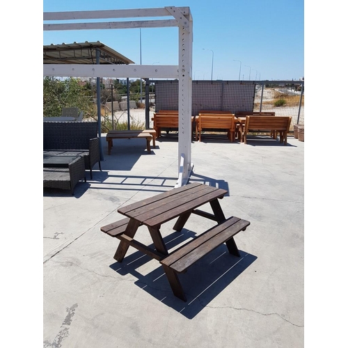 174 - Wooden Children's Picnic Bench; Table with 2 Bench Seats Attached, Made by Local Carpenter, (Approx.... 