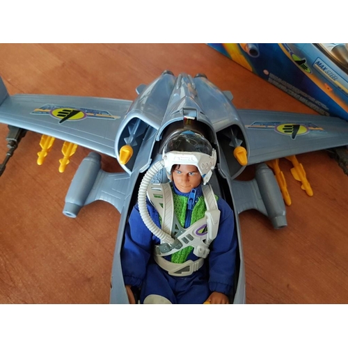 197 - Max Steel MX25 Attack Jet and Battle Luge Retro Toy, (Circa 1999) with Original Box