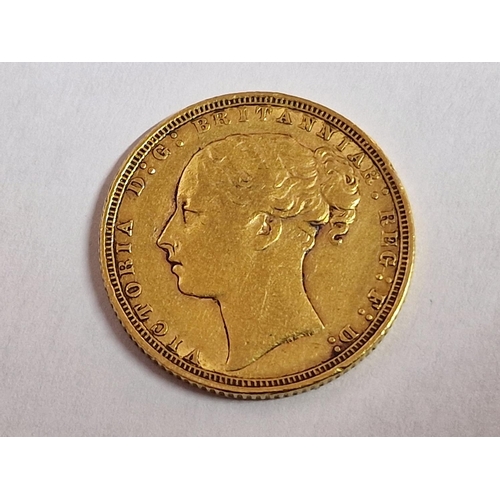 1 - British 1871 Queen Victoria Young Head One Sovereign (Full) Gold Coin, (Approx. 7.98g, Ø: 22mm, 22ct... 