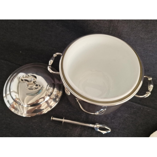 102 - Decorative Twin Handled Round Silver Plated Serving Tray, (Approx. Ø: 36cm, Plus Handles), Together ... 