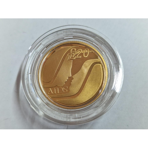 11 - Cyprus Gold Coin; (1994) £20 Proof 'Aids' 22ct Gold, 7.9881g, Ø: 22.05mm, Limited Edition of 4,000 P... 