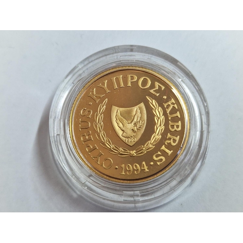 11 - Cyprus Gold Coin; (1994) £20 Proof 'Aids' 22ct Gold, 7.9881g, Ø: 22.05mm, Limited Edition of 4,000 P... 