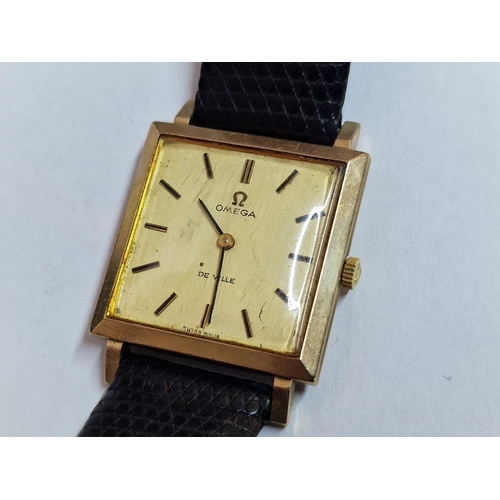 50 - Vintage 9ct Gold Omega De Ville Gent's Wrist Watch, with Baton Hour Markers, #620 Calibre Movement, ... 