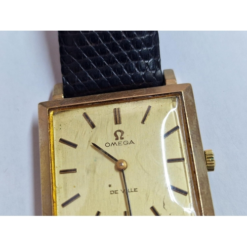 50 - Vintage 9ct Gold Omega De Ville Gent's Wrist Watch, with Baton Hour Markers, #620 Calibre Movement, ... 