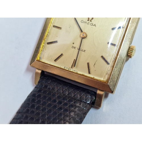 50 - Vintage 9ct Gold Omega De Ville Gent's Wrist Watch, with Baton Hour Markers, #620 Calibre Movement, ... 