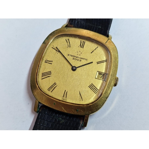 52 - Eterna-Matic 3003 Gent's Wrist Watch, Gold Tone, with Roman Numerals and Date, Automatic, 21 Jewell ... 