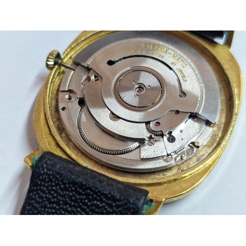 52 - Eterna-Matic 3003 Gent's Wrist Watch, Gold Tone, with Roman Numerals and Date, Automatic, 21 Jewell ... 