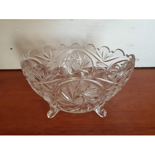 412 - Bohemia Crystal Collection; 2 x Matching Vases (24.cm), Sweet Bowl with Irregular Shape on Small Leg... 