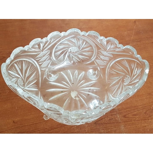 412 - Bohemia Crystal Collection; 2 x Matching Vases (24.cm), Sweet Bowl with Irregular Shape on Small Leg... 