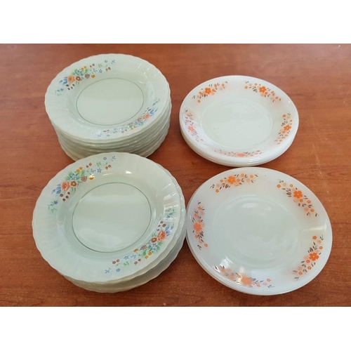 445 - Qty of Retro Pyrex Style Cake / Side Plates; 6 x 'Termocrisa' Orange Flowers Pattern, 23 x Colourful... 