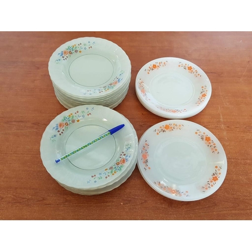 445 - Qty of Retro Pyrex Style Cake / Side Plates; 6 x 'Termocrisa' Orange Flowers Pattern, 23 x Colourful... 