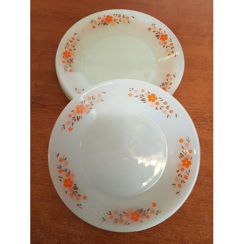 445 - Qty of Retro Pyrex Style Cake / Side Plates; 6 x 'Termocrisa' Orange Flowers Pattern, 23 x Colourful... 