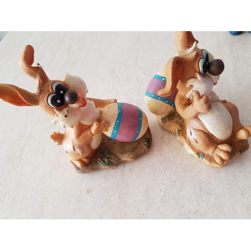 88 - 5 x Retro Plastic Toy Bunnies, (Approx. H: 10-15cm)