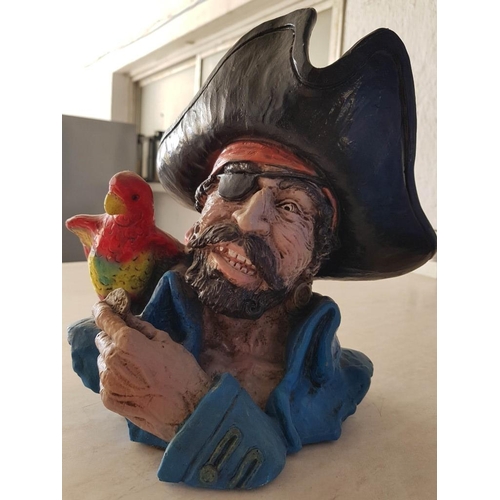 90 - Retro Pirate Captain Bust, Replica After Universal Statuary Copr. Chicago by V. Kendrink, (Approx. H... 