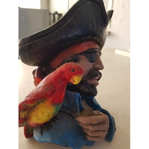 90 - Retro Pirate Captain Bust, Replica After Universal Statuary Copr. Chicago by V. Kendrink, (Approx. H... 