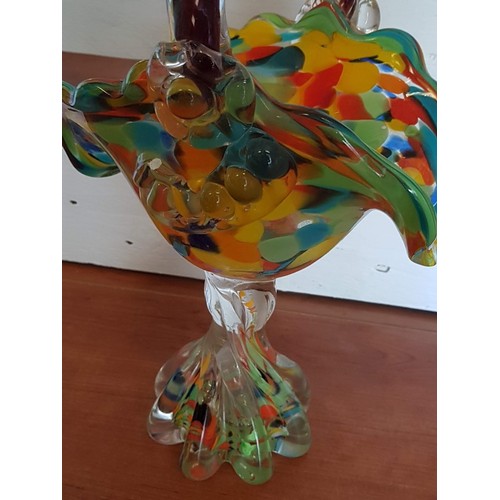 168 - Iconic 80's Multi-Colour Art Glass  Home Decor, (Murano Style); 2 x Baskets (H: 42cm and 36cm) and 2... 