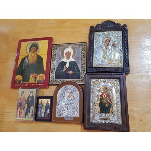 530 - Collection of 7 x Assorted Orthodox Icons of Various Saints, (7)