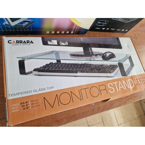 586 - Collection of Boxed Computer / Electronic Items; Carrara Monitor Stand, Digimate L-1715 17'' TFT LCD... 