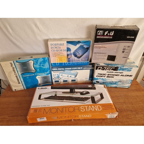 587 - Collection of Boxed Computer / Electronic Items; Carrara Monitor Stand, Notebook Cooling Pad, Portab... 