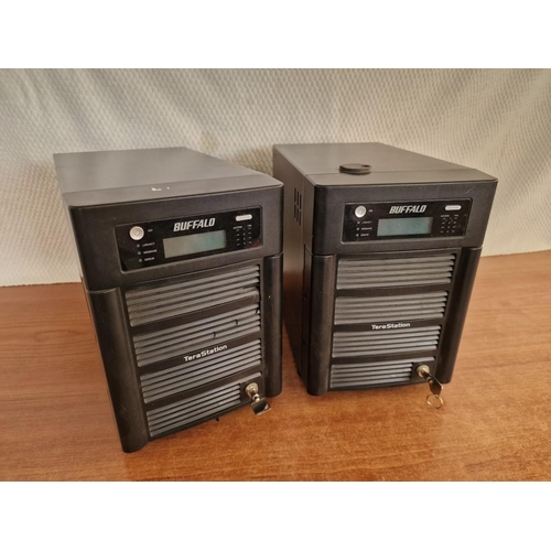588 - 2 x Buffalo TeraStations Network Attached Storage with 4-Drive Capacity each, (Model: TS-1.0TGL/R5),... 