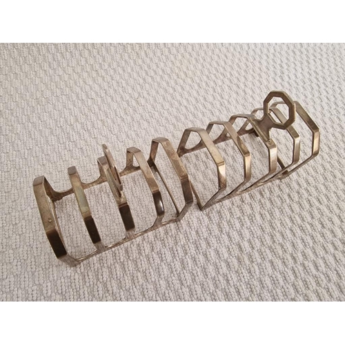 105 - Matching Pair of Sterling Silver Toast Racks, 4-Slice, English, (Approx. 7.5 x 4.5 x 7.5cm Overall e... 