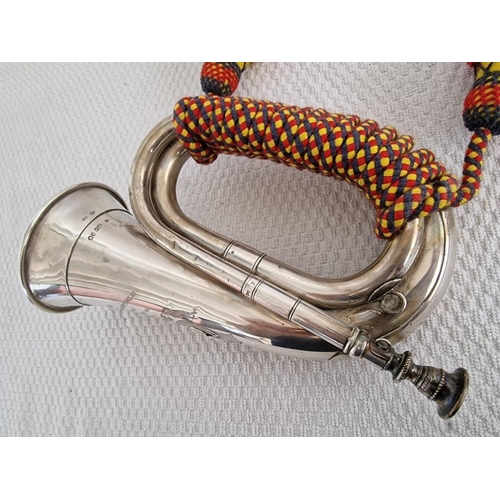 111 - Fascinating Rare Antique / Edwardian (1860) Sterling Silver Regimental / Military Presentation Bugle... 