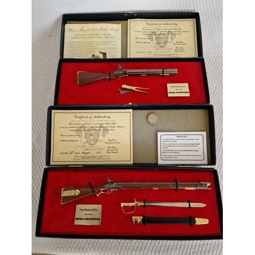 116 - 2 x Limited Edition Miniature Model Guns; Sharpe's Commemorative Valley Gun and Baker Rifle, only 2,... 