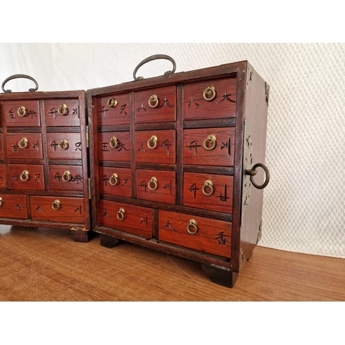 59 - Vintage Chinese Rosewood Folding Portable Apothecary Chest / Travelling Medicine Cabinet (or Table T... 