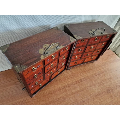 59 - Vintage Chinese Rosewood Folding Portable Apothecary Chest / Travelling Medicine Cabinet (or Table T... 