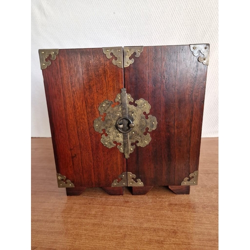 59 - Vintage Chinese Rosewood Folding Portable Apothecary Chest / Travelling Medicine Cabinet (or Table T... 